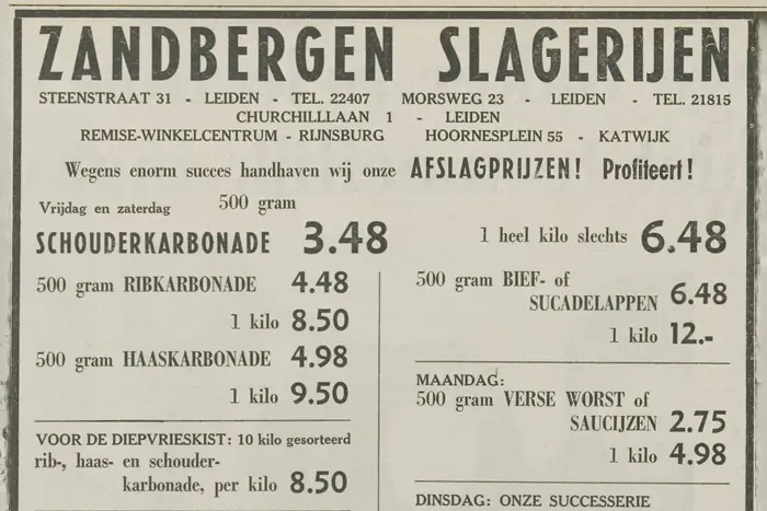 Jan Zandbergen - history - butchery shop Leiden 1927